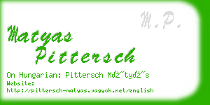 matyas pittersch business card